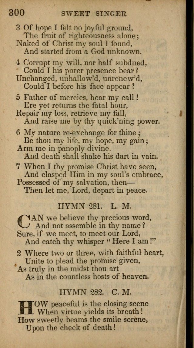 The Sweet Singer of Israel: a collection of hymns and spiritual  songs, usually sung at camp, prayer, and social meetings, and revivals of religion (New ed. much enlarged) page 300