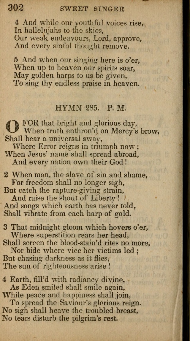 The Sweet Singer of Israel: a collection of hymns and spiritual  songs, usually sung at camp, prayer, and social meetings, and revivals of religion (New ed. much enlarged) page 302