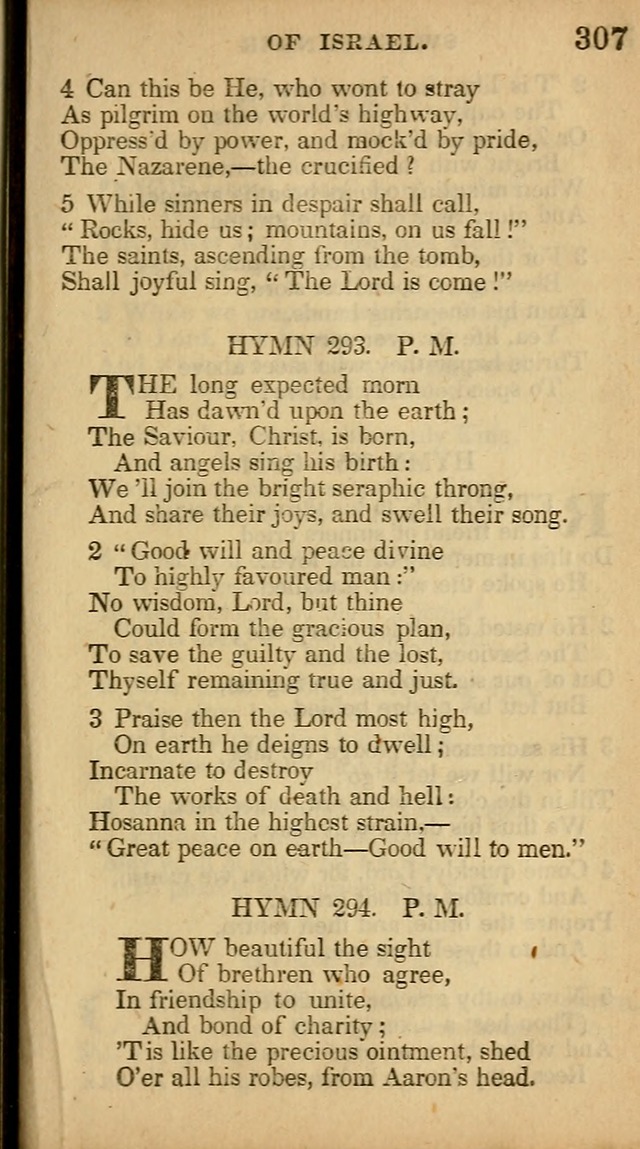 The Sweet Singer of Israel: a collection of hymns and spiritual  songs, usually sung at camp, prayer, and social meetings, and revivals of religion (New ed. much enlarged) page 307