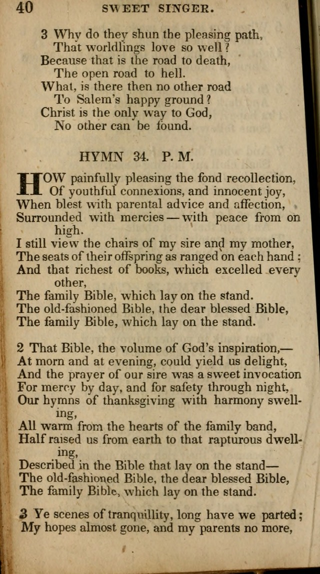 The Sweet Singer of Israel: a collection of hymns and spiritual  songs, usually sung at camp, prayer, and social meetings, and revivals of religion (New ed. much enlarged) page 40