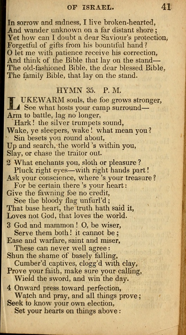 The Sweet Singer of Israel: a collection of hymns and spiritual  songs, usually sung at camp, prayer, and social meetings, and revivals of religion (New ed. much enlarged) page 41