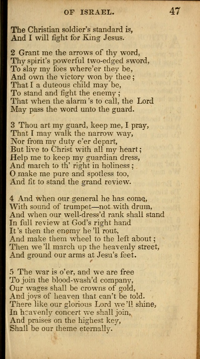 The Sweet Singer of Israel: a collection of hymns and spiritual  songs, usually sung at camp, prayer, and social meetings, and revivals of religion (New ed. much enlarged) page 47