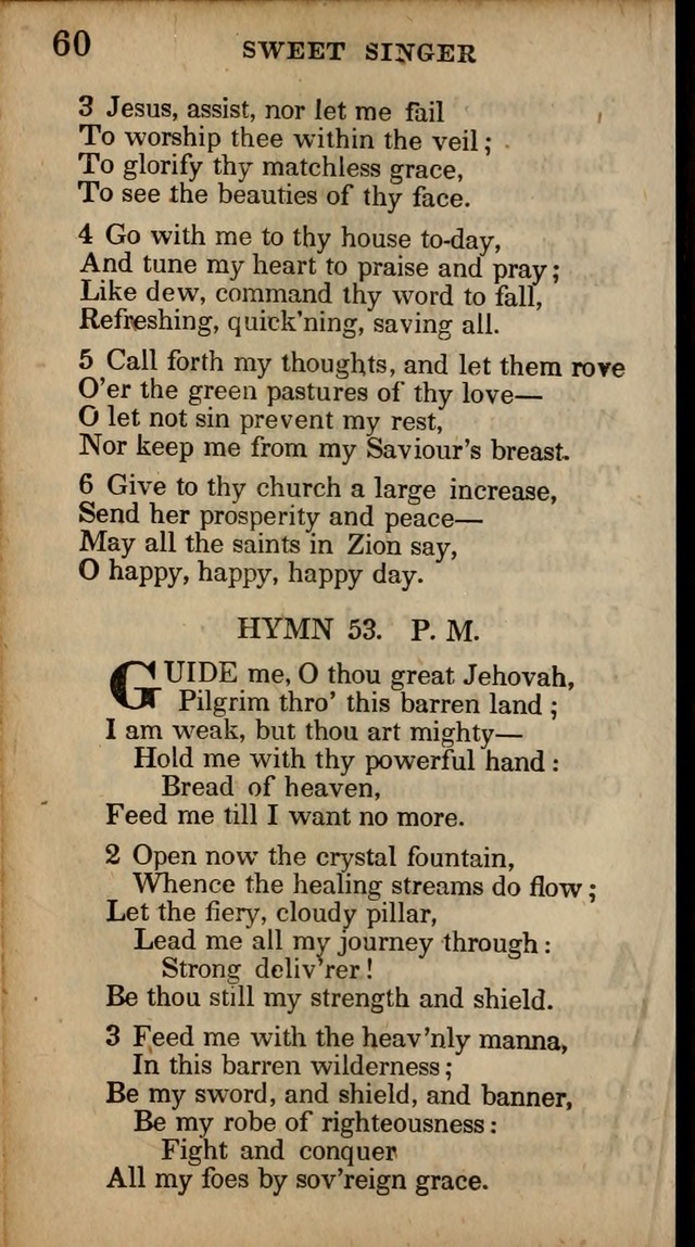 The Sweet Singer of Israel: a collection of hymns and spiritual  songs, usually sung at camp, prayer, and social meetings, and revivals of religion (New ed. much enlarged) page 60