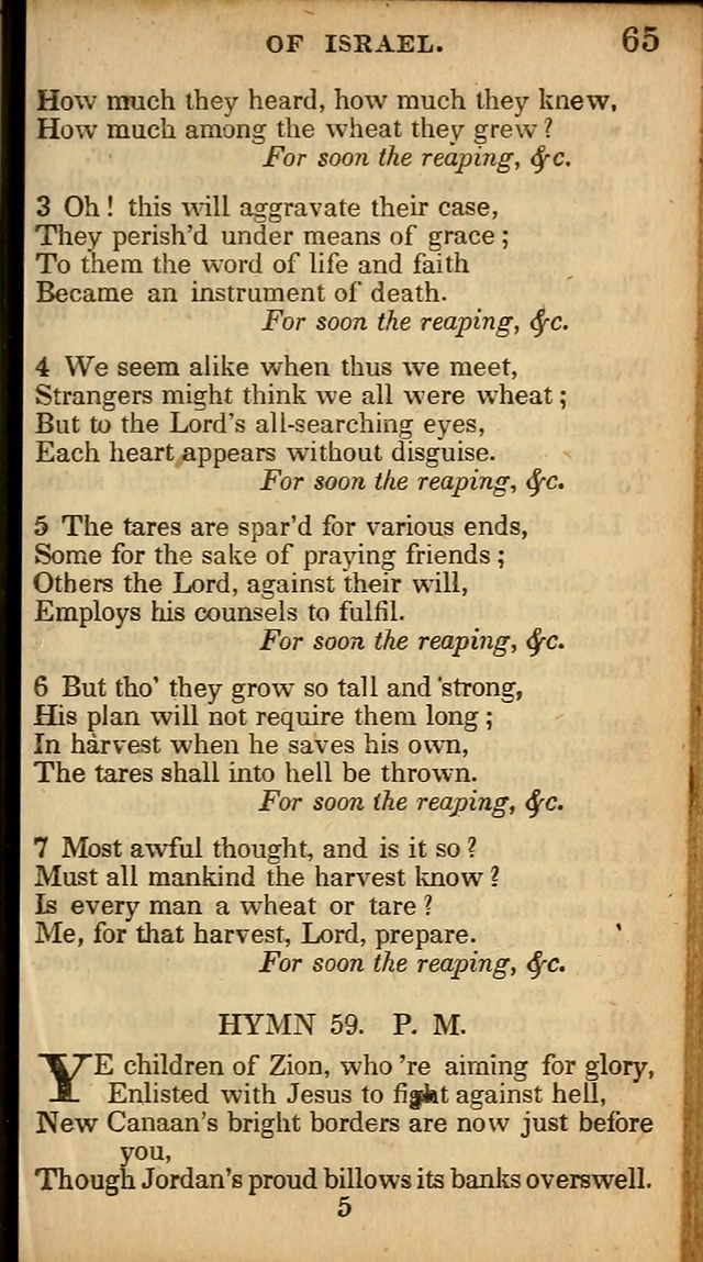 The Sweet Singer of Israel: a collection of hymns and spiritual  songs, usually sung at camp, prayer, and social meetings, and revivals of religion (New ed. much enlarged) page 65