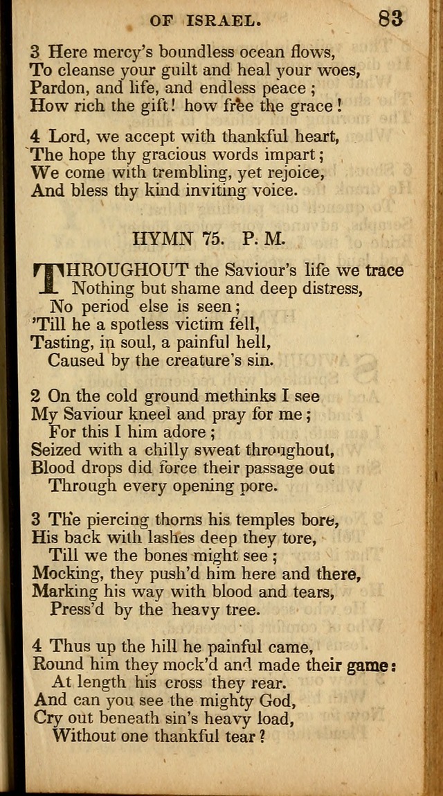 The Sweet Singer of Israel: a collection of hymns and spiritual  songs, usually sung at camp, prayer, and social meetings, and revivals of religion (New ed. much enlarged) page 83