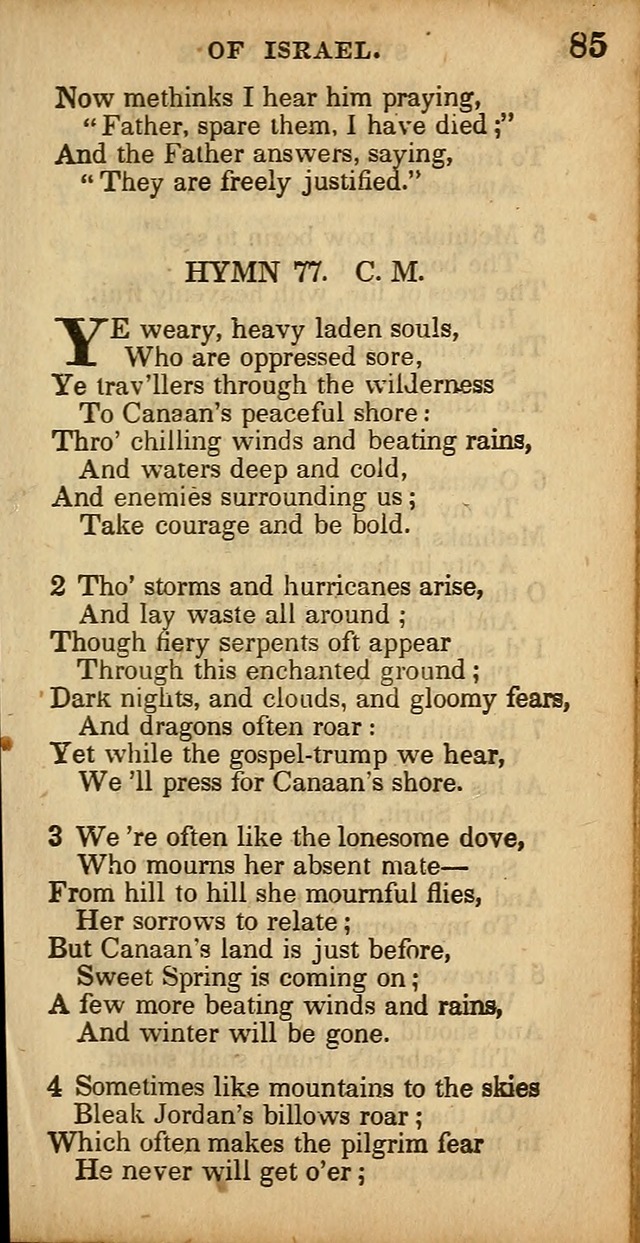 The Sweet Singer of Israel: a collection of hymns and spiritual  songs, usually sung at camp, prayer, and social meetings, and revivals of religion (New ed. much enlarged) page 85