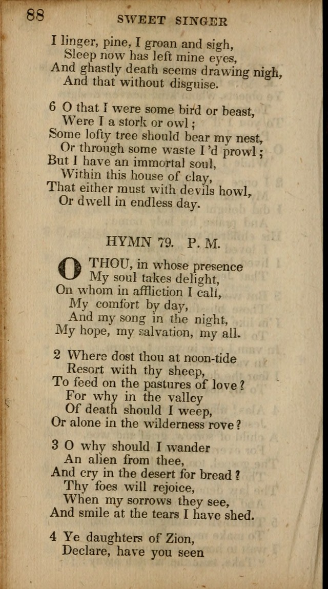 The Sweet Singer of Israel: a collection of hymns and spiritual  songs, usually sung at camp, prayer, and social meetings, and revivals of religion (New ed. much enlarged) page 88