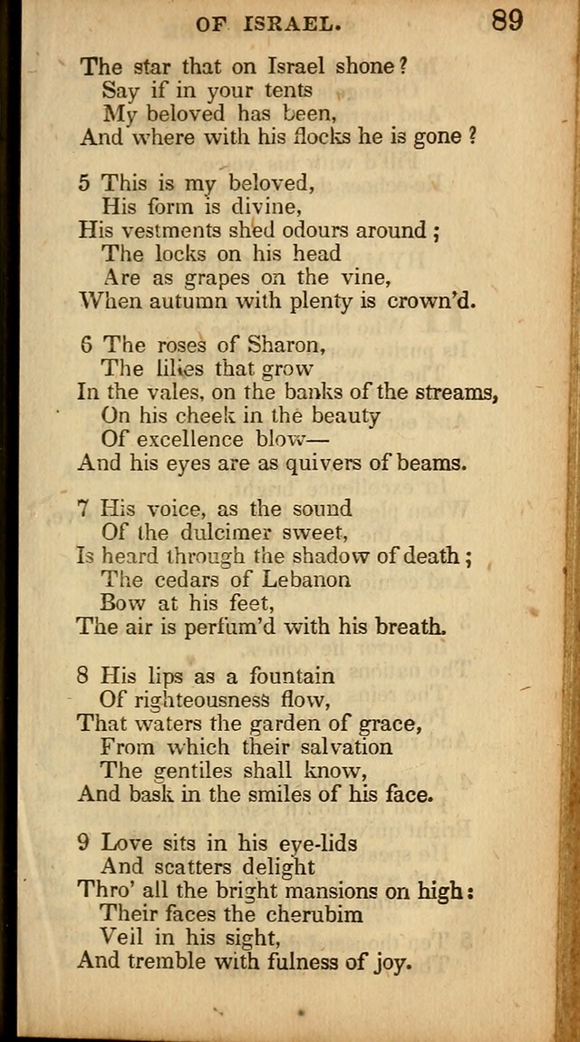 The Sweet Singer of Israel: a collection of hymns and spiritual  songs, usually sung at camp, prayer, and social meetings, and revivals of religion (New ed. much enlarged) page 89