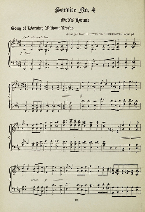 Services and Songs: for use in the Junior Department of the Church School page 10