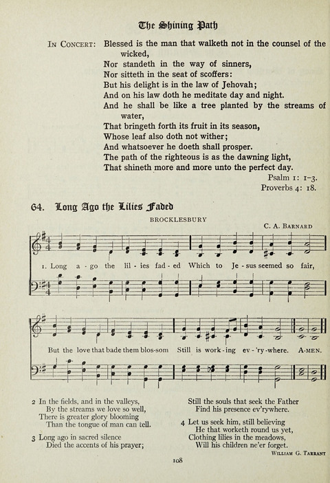 Services and Songs: for use in the Junior Department of the Church School page 108