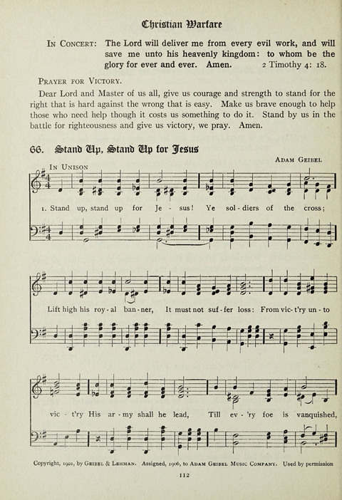 Services and Songs: for use in the Junior Department of the Church School page 112