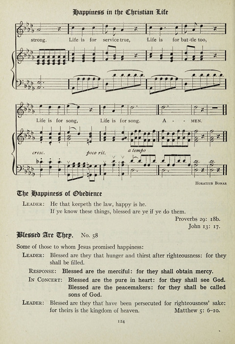 Services and Songs: for use in the Junior Department of the Church School page 124