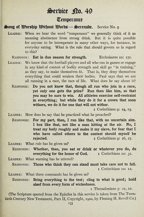 Services and Songs: for use in the Junior Department of the Church School page 133