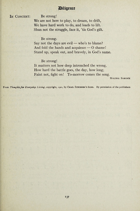 Services and Songs: for use in the Junior Department of the Church School page 137