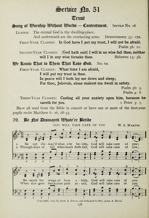 Services and Songs: for use in the Junior Department of the Church School page 138