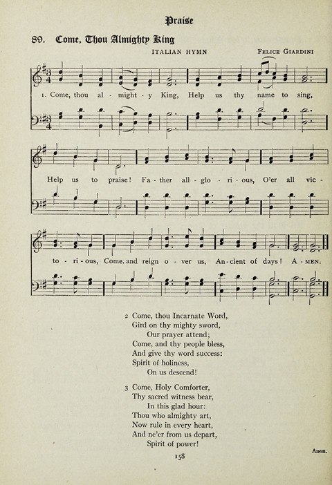 Services and Songs: for use in the Junior Department of the Church School page 158