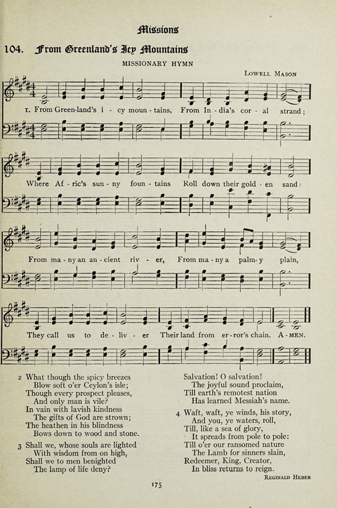 Services and Songs: for use in the Junior Department of the Church School page 175