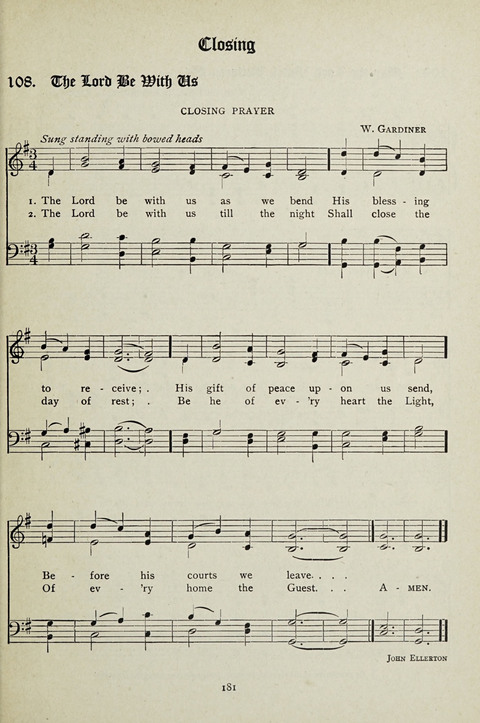 Services and Songs: for use in the Junior Department of the Church School page 181