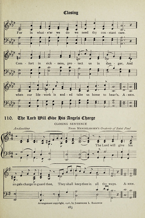 Services and Songs: for use in the Junior Department of the Church School page 183