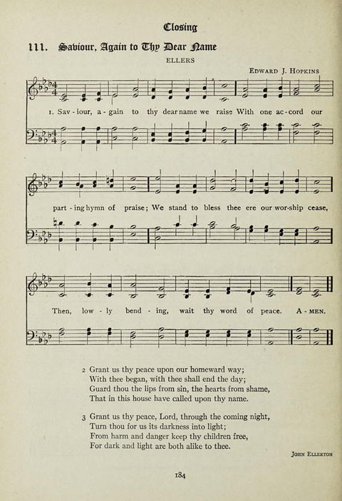 Services and Songs: for use in the Junior Department of the Church School page 184