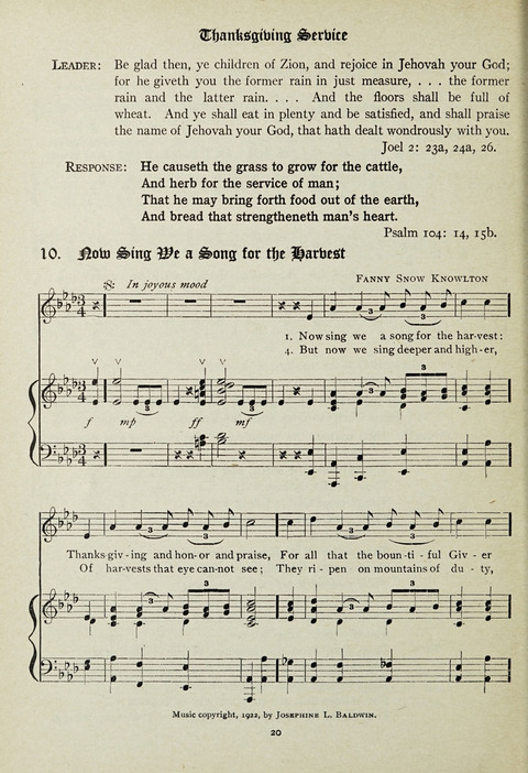 Services and Songs: for use in the Junior Department of the Church School page 20