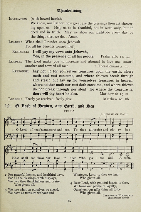 Services and Songs: for use in the Junior Department of the Church School page 25