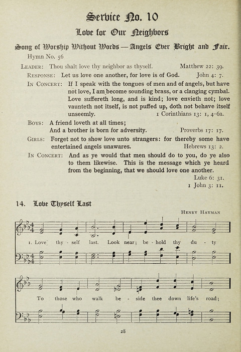 Services and Songs: for use in the Junior Department of the Church School page 28