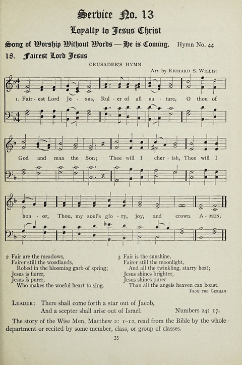 Services and Songs: for use in the Junior Department of the Church School page 35