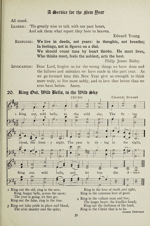 Services and Songs: for use in the Junior Department of the Church School page 39