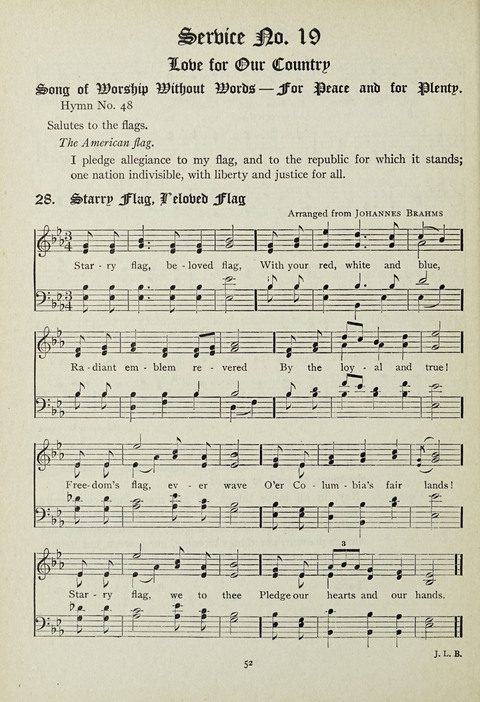 Services and Songs: for use in the Junior Department of the Church School page 52