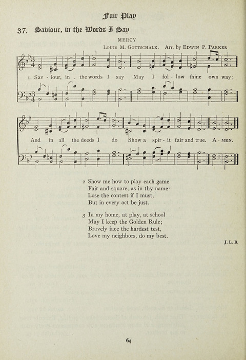 Services and Songs: for use in the Junior Department of the Church School page 64