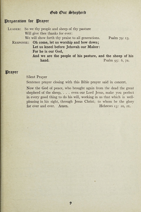 Services and Songs: for use in the Junior Department of the Church School page 9