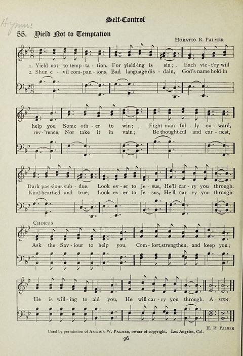 Services and Songs: for use in the Junior Department of the Church School page 96