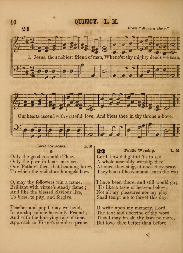 The Sabbath School Lute: a selection of hymns and appropriate melodies, adapted to the wants of Sabbath schools, families and social meetings page 10