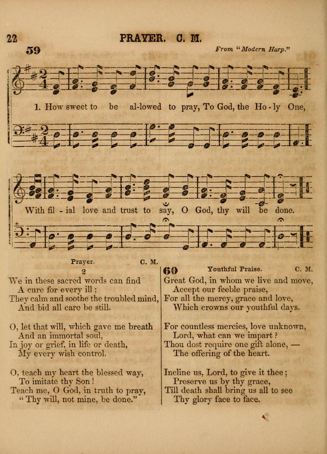 The Sabbath School Lute: a selection of hymns and appropriate melodies, adapted to the wants of Sabbath schools, families and social meetings page 22