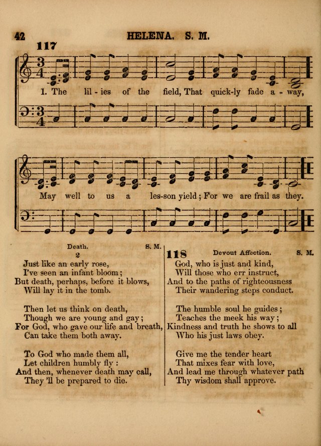 The Sabbath School Lute: a selection of hymns and appropriate melodies, adapted to the wants of Sabbath schools, families and social meetings page 42