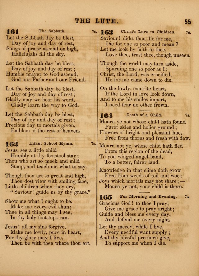 The Sabbath School Lute: a selection of hymns and appropriate melodies, adapted to the wants of Sabbath schools, families and social meetings page 55