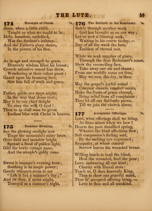 The Sabbath School Lute: a selection of hymns and appropriate melodies, adapted to the wants of Sabbath schools, families and social meetings page 59