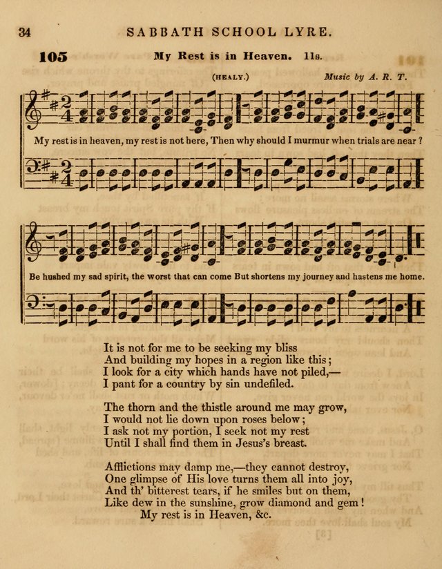 The Sabbath School Lyre: a collection of hymns and music, original and selected, for general use in sabbath schools page 34