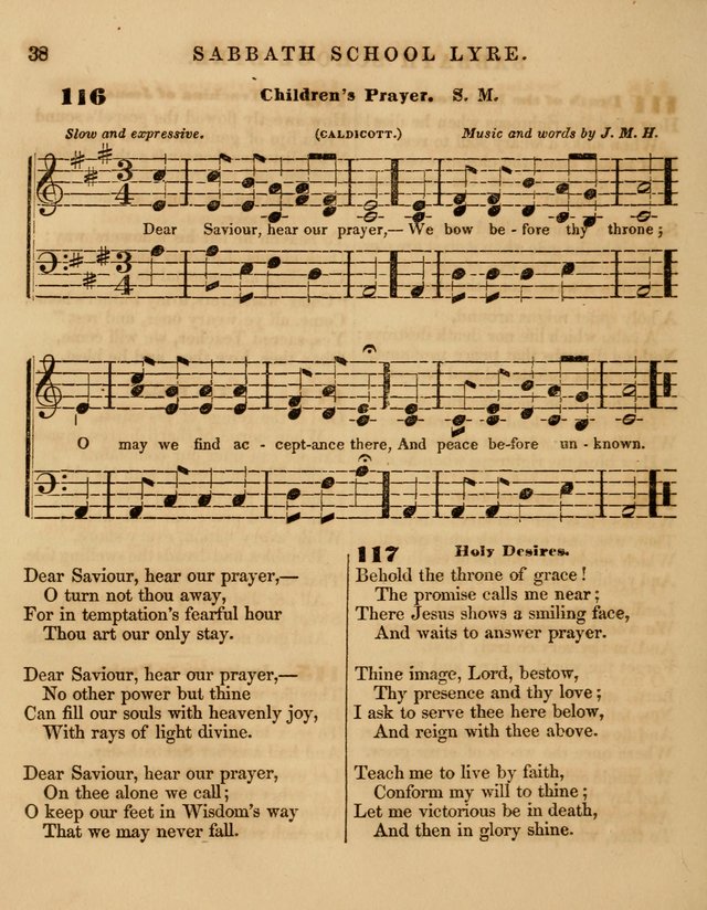 The Sabbath School Lyre: a collection of hymns and music, original and selected, for general use in sabbath schools page 38