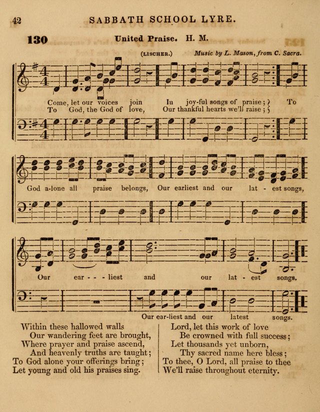 The Sabbath School Lyre: a collection of hymns and music, original and selected, for general use in sabbath schools page 42