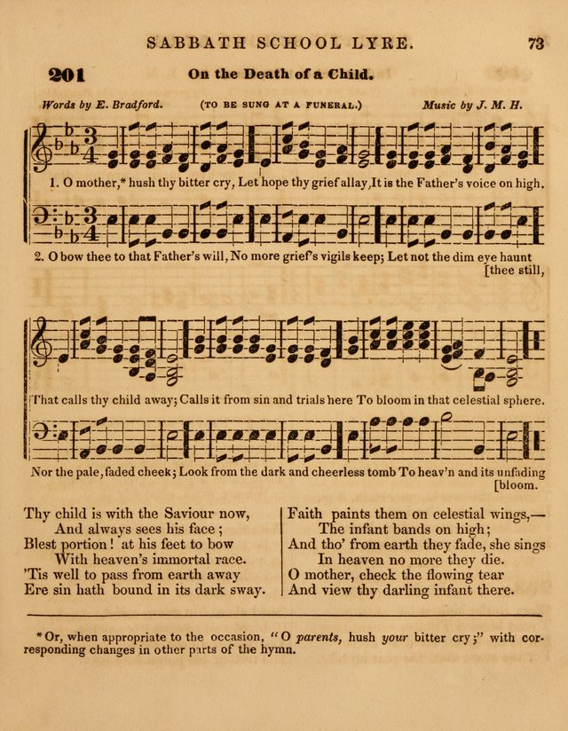 The Sabbath School Lyre: a collection of hymns and music, original and selected, for general use in sabbath schools page 73