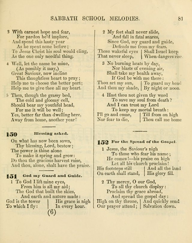 The Sabbath School Melodist: being a selection of hymns with appropriate music; for the use of Sabbath schools, families and social meetings page 81