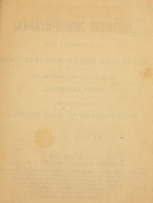 The Sabbath School Minstrel: being a collection of the most popular hymns and tunes, together with a great variety of the best anniversary pieces. The whole forming a complete manual ... page iii