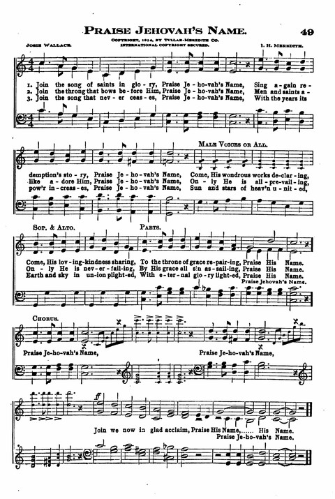 Sunday School Melodies: a Collection of new and Standard Hymns for the Sunday School page 49