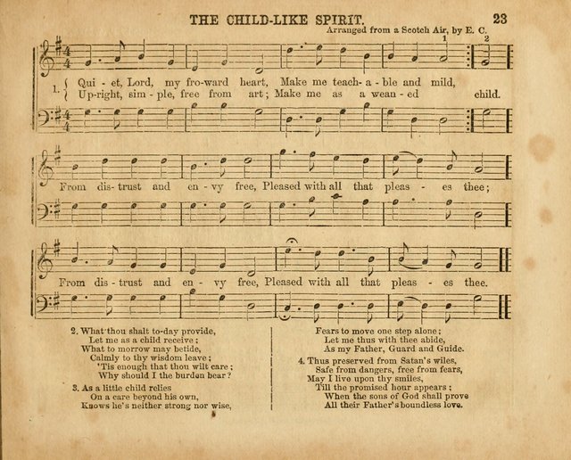 The Sabbath School Pearl or the Sunday school Army singing Book: A New Collection of choice hymns and tunes for Sunday Schools, Anniversaries, Missionary Meetings, Infant Class Exercises, &c. page 23