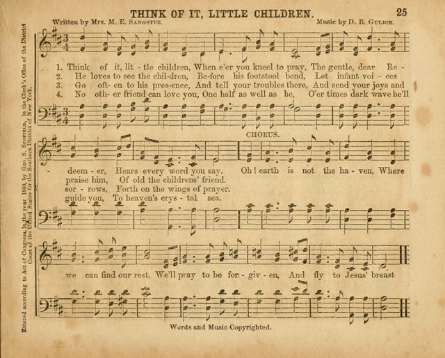 The Sabbath School Pearl or the Sunday school Army singing Book: A New Collection of choice hymns and tunes for Sunday Schools, Anniversaries, Missionary Meetings, Infant Class Exercises, &c. page 25