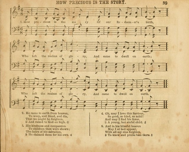 The Sabbath School Pearl or the Sunday school Army singing Book: A New Collection of choice hymns and tunes for Sunday Schools, Anniversaries, Missionary Meetings, Infant Class Exercises, &c. page 39