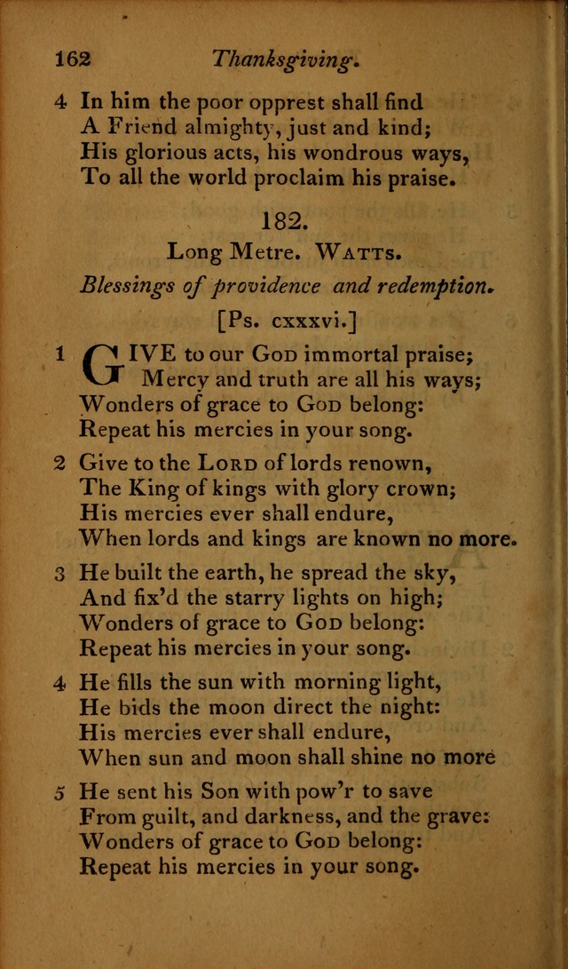 A Selection of Sacred Poetry: consisting of psalms and hymns, from Watts, Doddridge, Merrick, Scott, Cowper, Barbauld, Steele ...compiled for  the use of the Unitarian Church in Philadelphia page 162