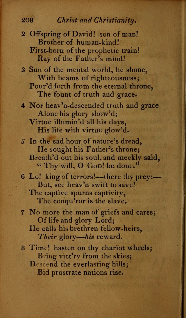 A Selection of Sacred Poetry: consisting of psalms and hymns, from Watts, Doddridge, Merrick, Scott, Cowper, Barbauld, Steele ...compiled for  the use of the Unitarian Church in Philadelphia page 208